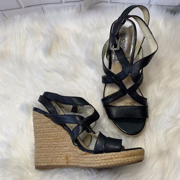 MICHAEL Michael Kors Black Strappy Espadrilles 6.5 - Picture 1 of 6
